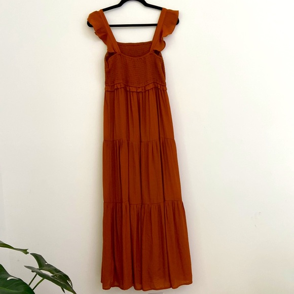 Nanette Lepore RustSmocked Maxi Dress with Flutter Straps - Picture 2 of 7